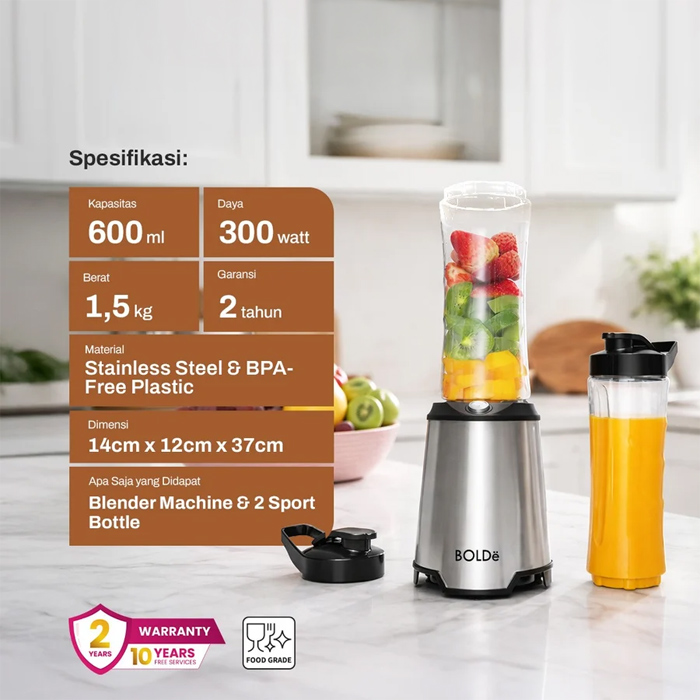 Bolde Nutri Blender Pro X600 Smoothies Portable dan Praktis 600 ml